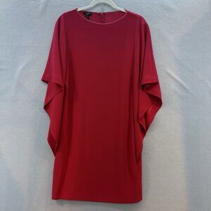 Escada Butterfly Drape Red Dress‎ Dolman Sleeve With Fitted Bodice SZ 32 X-Small